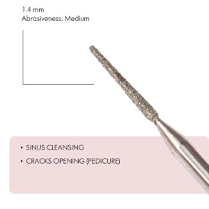 Needle-shaped diamond coated rotary file,1,4 mm,Medium  abrasiveness