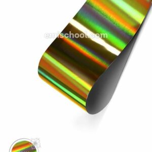 Foil holographic gold Transverse stripes, 1.5 m.