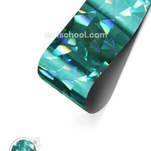 Foil holographic turquoise Crystal, 1.5 m