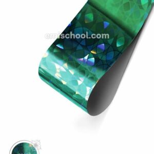 Foil holographic Turquoise Сircles, 1.5 m.