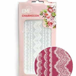 Charmicon 3D Silicone Stickers Lace White