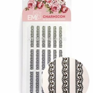 Charmicon 3D Silicone Stickers Ornament Black #1