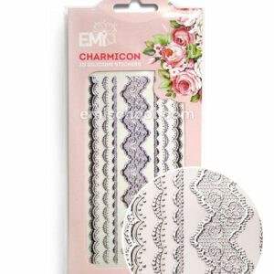 Charmicon 3D Silicone Stickers Lace Silver