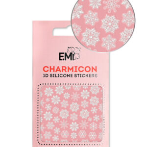 Charmicon 3D Silicone Stickers #150 Snowflakes White