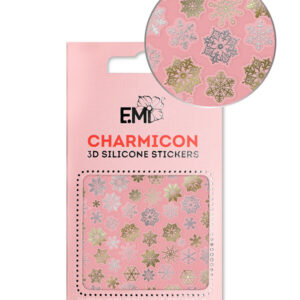 Charmicon 3D Silicone Stickers #151 Snowflakes Gold/Silver