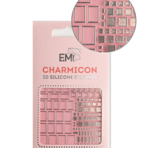 Charmicon 3D Silicone Stickers #159 Squares Silver