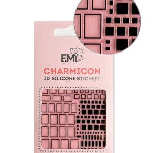 Charmicon 3D Silicone Stickers #160 Squares Black