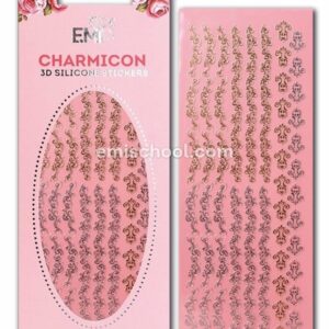 Charmicon 3D Silicone Stickers Swirl #1 Gold/Silver