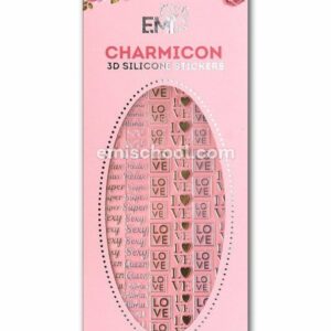 Charmicon 3D Silicone Stickers #51 Words Gold/Silver