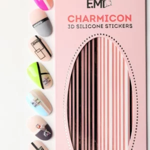 Charmicon 3D Silicone Stickers #42 Lines Black/White