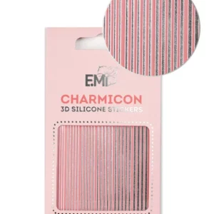 Charmicon 3D Silicone Stickers #118 Lines Silver