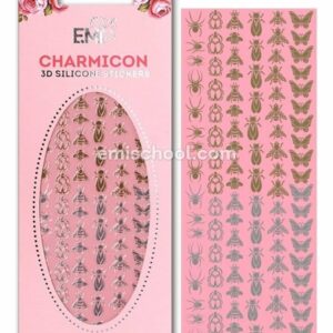 Charmicon 3D Silicone Stickers Insects Gold/Silver