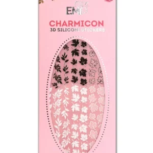 Charmicon 3D Silicone Stickers #66 Leaves Black/White