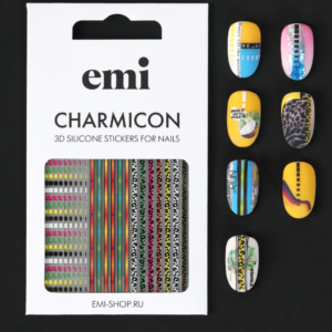 Charmicon 3D Silicone Stickers #206 Colored Lines